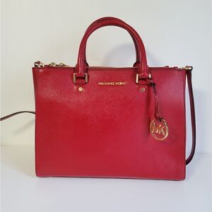 Michael Kors Sutton large Leather tote in Scarlett